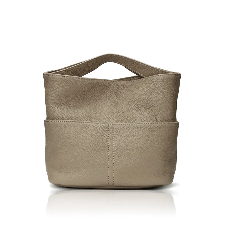 ROBERTA DI CAMERINO Cow Leather Basket Bag Handbag Women's Haze Blue/Elephant Gray-6
