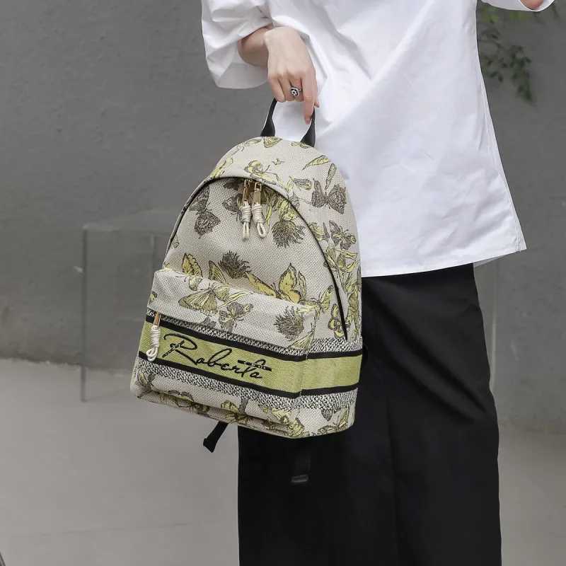 ROBERTA DI CAMERINO Fabric Commute Backpack For Students With Laptop Bag Large Size Women's Multicolor-1