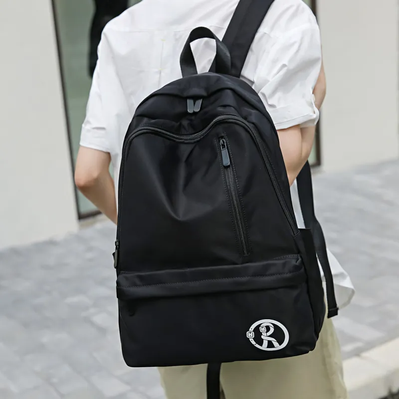 ROBERTA DI CAMERINO Fabric Backpack Fashion Travel Bag Laptop Bag Students Backpack Large Size Unisex Black/Gray-1