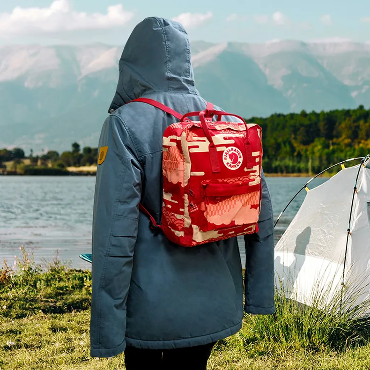 Fjallraven Vinylon Backpack Large Size Unisex Red-4