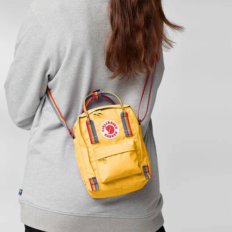 Fjallraven Kanken Vinylon Handbag Shoulder Bag Crossbody Bag Unisex Ochre Multicolor Rainbow-3
