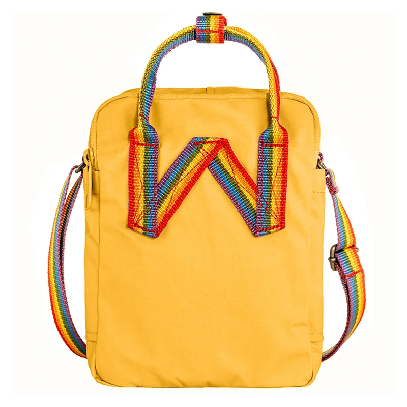 Fjallraven Kanken Vinylon Handbag Shoulder Bag Crossbody Bag Unisex Ochre Multicolor Rainbow-2