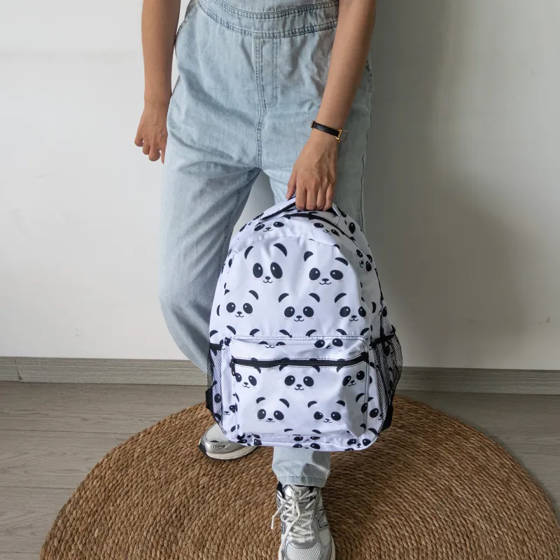 UNITE STAR Nylon Backpack Regular Women's Black/White/Green-6