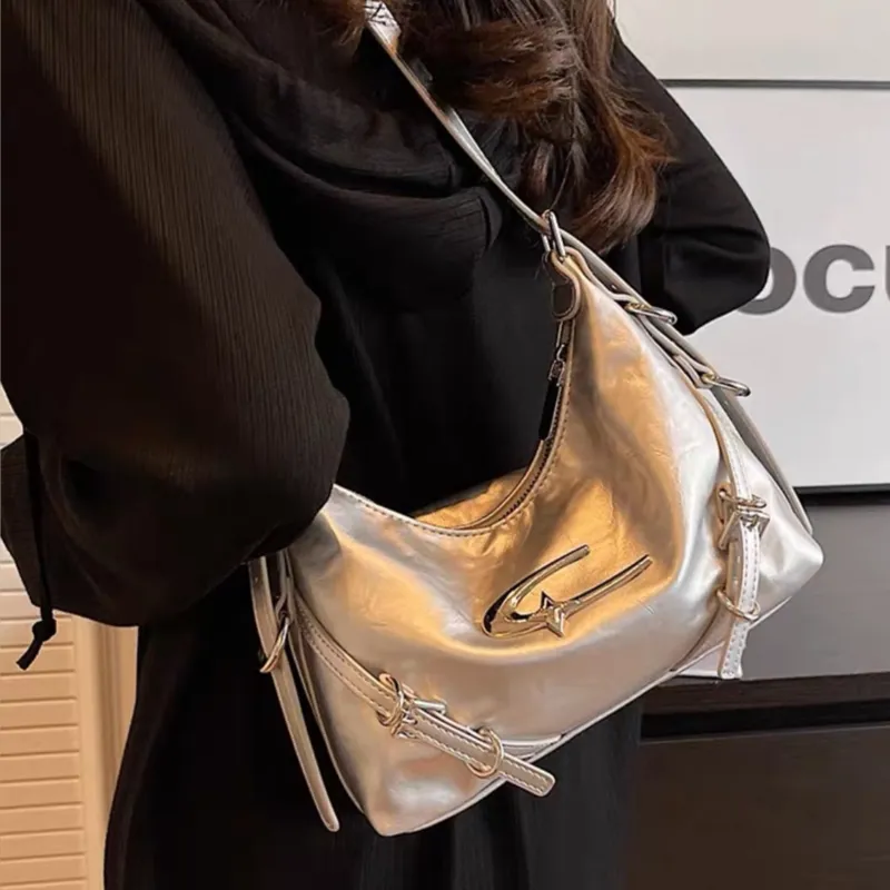 UNITE STAR PU Crossbody Bag Shoulder Bag Regular Women's Silver/White/Black-21