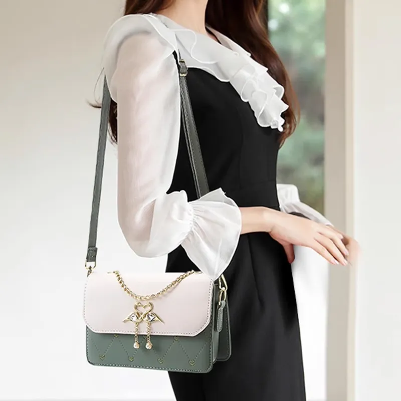 UNITE STAR PU Small Square Bag Crossbody Shoulder Bag Women's White/Pink/Black/Blue/Green-22