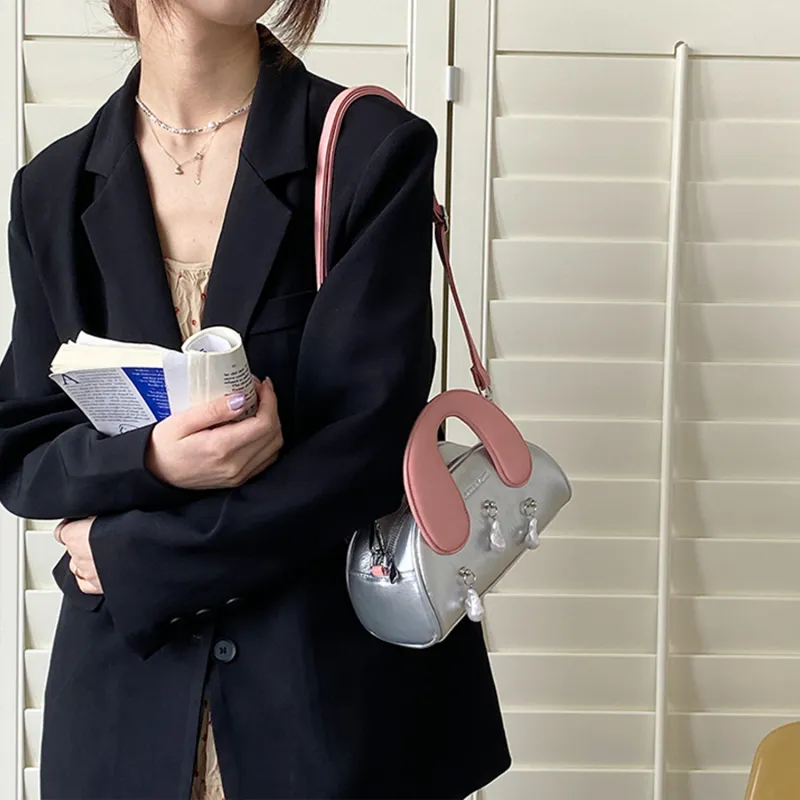 UNITE STAR PU Soft Leather Portable Crossbody Bag Shoulder Bag Regular Women's White/Black/Pink-9