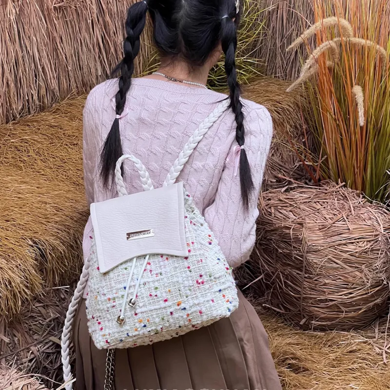 UNITE STAR PU Backpack Handbag Regular Women's Bubble Gum White/Jumping Candy Color-10