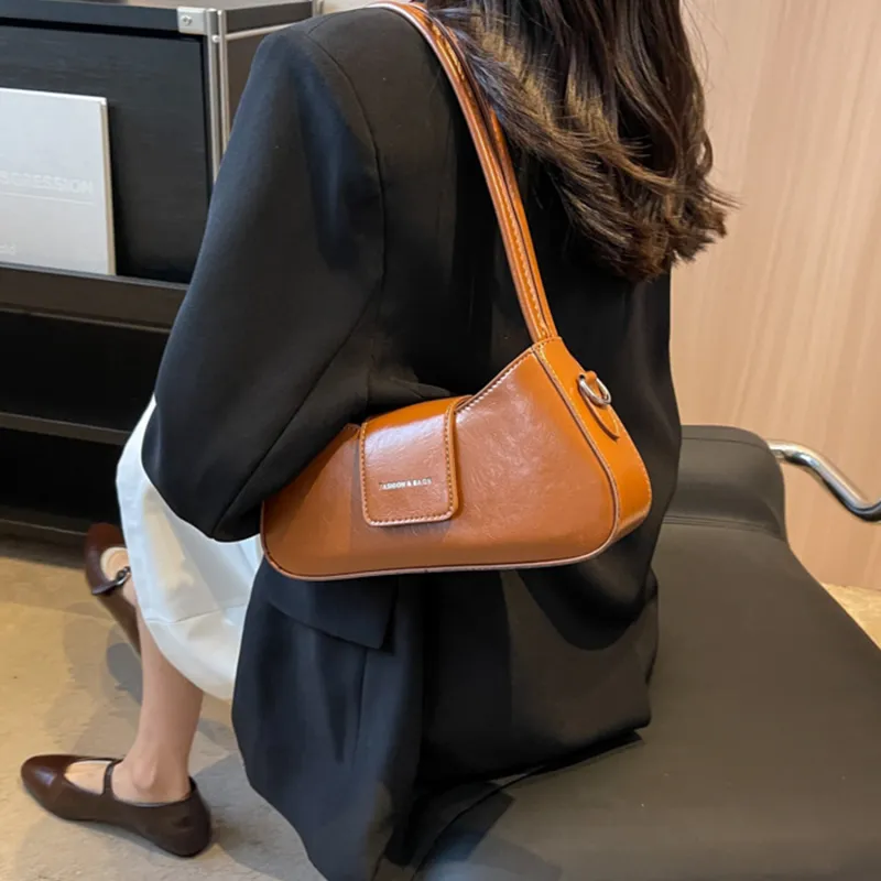 UNITE STAR PU Synthetic Leather Baguette Bag, Portable Crossbody Bag, Shoulder Bag Medium Size Women's Black-20