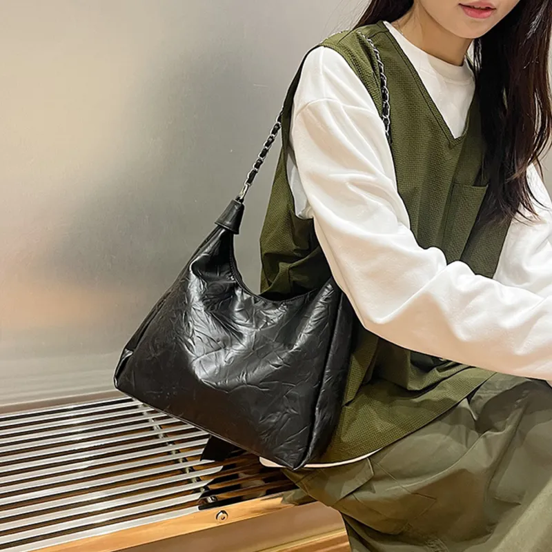 UNITE STAR PU Tote Bag Shopping Bag Shoulder Bags Regular Women's Black/Ecru-1