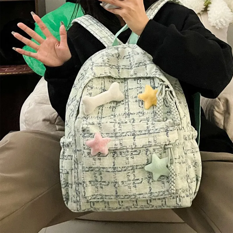 UNITE STAR Woolen Backpack Regular Women's Blue/Pink/Green-9