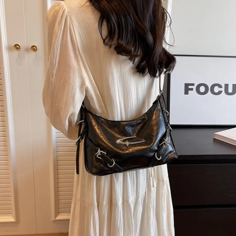 UNITE STAR PU Crossbody Bag Shoulder Bag Regular Women's Silver/White/Black-4