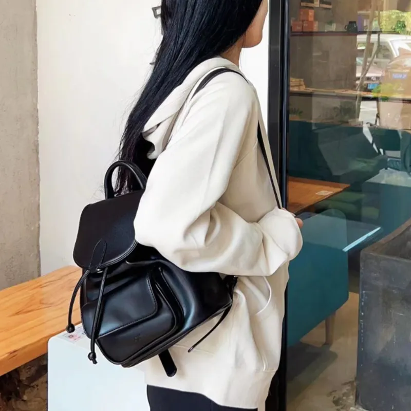 UNITE STAR PU Good Looking Versatile Students Backpack Regular Women's Silver/Black-12