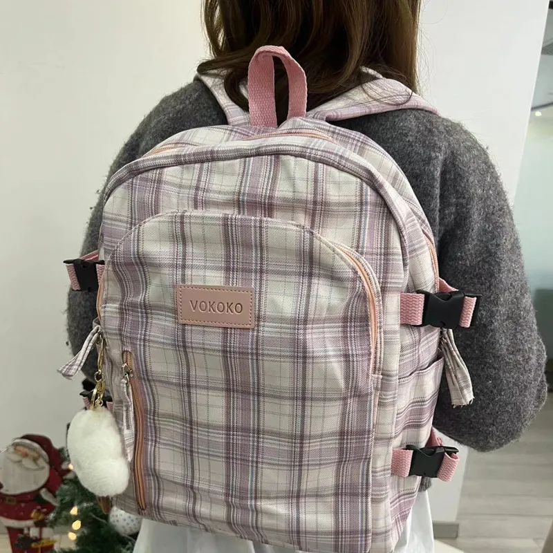 UNITE STAR Nylon Backpack Regular Women's Purple/Pink/Dark Blue/Light Blue-5