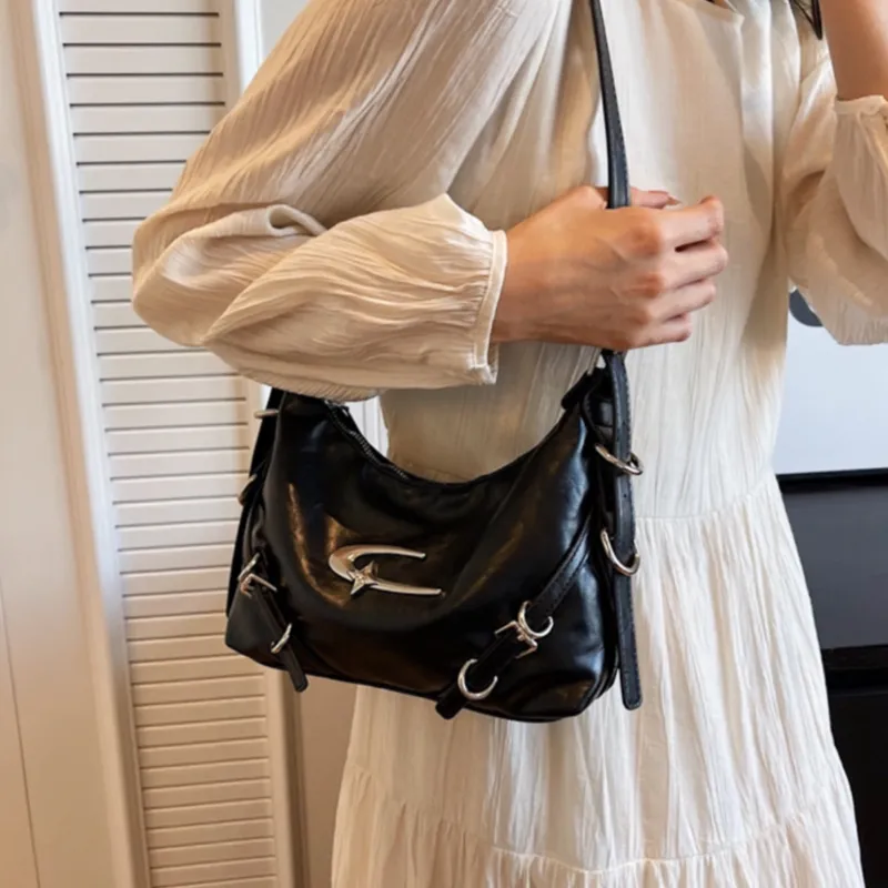 UNITE STAR PU Crossbody Bag Shoulder Bag Regular Women's Silver/White/Black-5