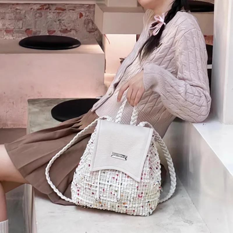 UNITE STAR PU Backpack Handbag Regular Women's Bubble Gum White/Jumping Candy Color-12
