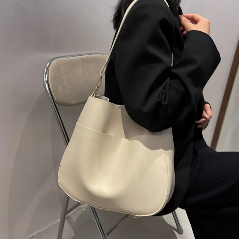 UNITE STAR PU Soft Leather Tote Portable Crossbody Armpit Shoulder Bag Medium Size Women's White/Black/Brown/Coffee-13