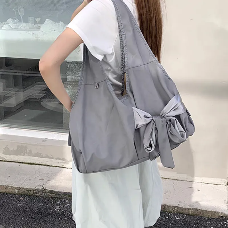 UNITE STAR PU Portable Tote Shoulder Bag Medium Size Women's Gray/Pink-4