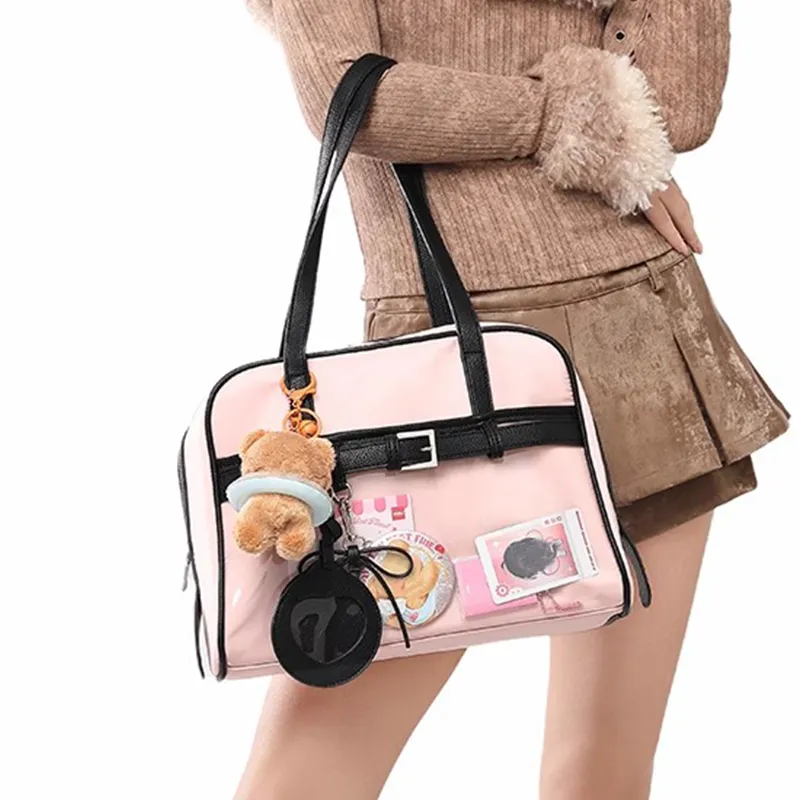 UNITE STAR PU Tote Bag Shoulder Bag Regular Women's Pink/Silver/Black-6
