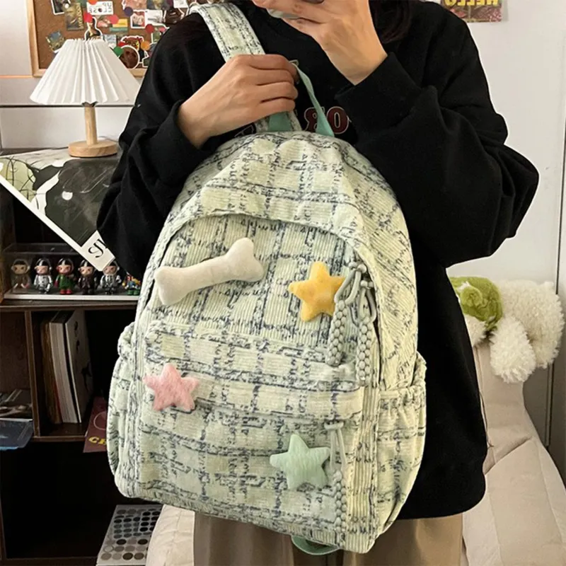 UNITE STAR Woolen Backpack Regular Women's Blue/Pink/Green-8