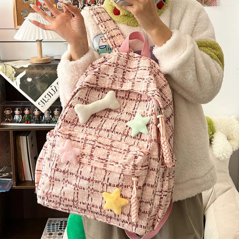 UNITE STAR Woolen Backpack Regular Women's Blue/Pink/Green-5