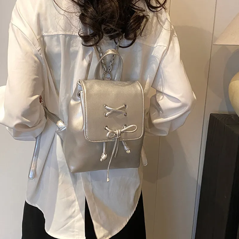 UNITE STAR PU Backpack Regular Women's Pearl White/Pearl Pink/Black/Silver-21