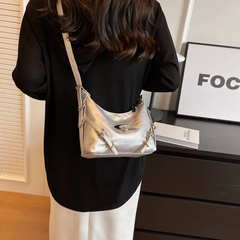 UNITE STAR PU Crossbody Bag Shoulder Bag Regular Women's Silver/White/Black-22