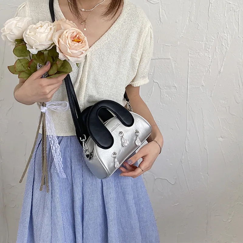 UNITE STAR PU Soft Leather Portable Crossbody Bag Shoulder Bag Regular Women's White/Black/Pink-6