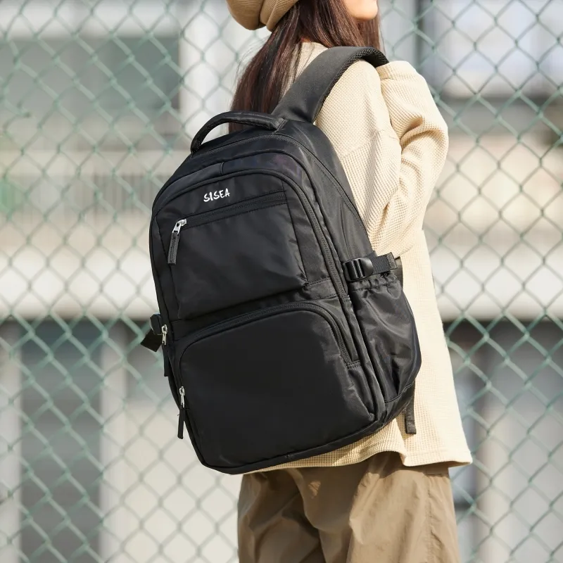 Sisea Fabric Backpack And Laptop Bag Regular Unisex Black/Mint Green-11