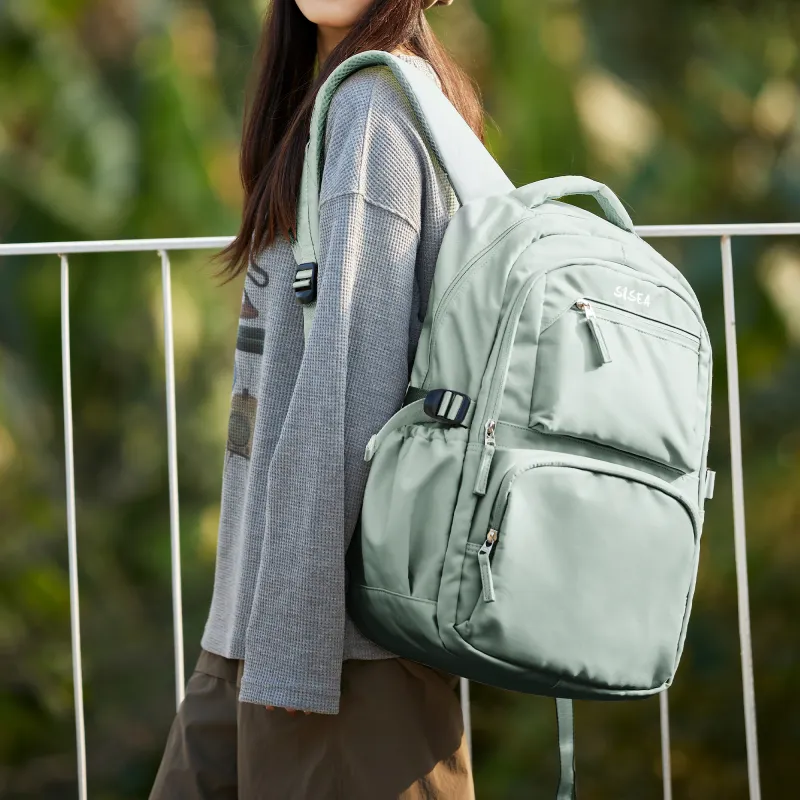 Sisea Fabric Backpack And Laptop Bag Regular Unisex Black/Mint Green-5