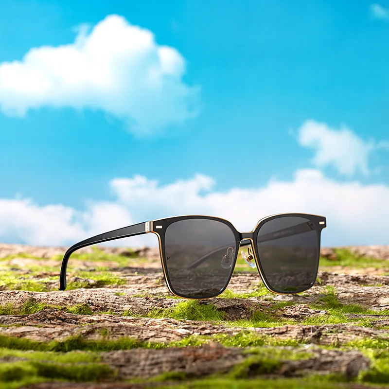 SEROVA TR90 Aviation Aluminum Square Sunglasses Unisex-4