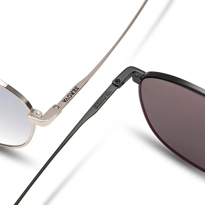 SEROVA Metal Oval Sunglasses Unisex-4