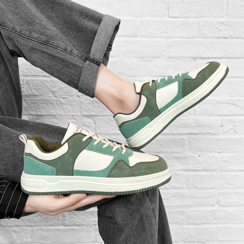 CAMOSI Skateboard Shoes Unisex Low Top Gray/Brown/Green-32