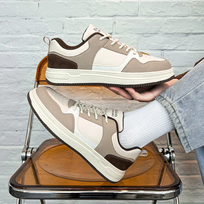 CAMOSI Skateboard Shoes Unisex Low Top Gray/Brown/Green-10