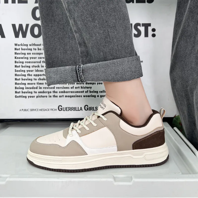 CAMOSI Skateboard Shoes Unisex Low Top Gray/Brown/Green-7