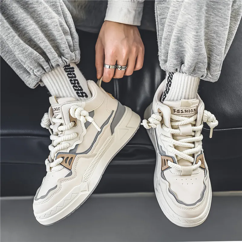CAMOSI Slip-Resistant Water-Resistant And Wear-Resistant High-Top Skateboard Shoes Men's-1