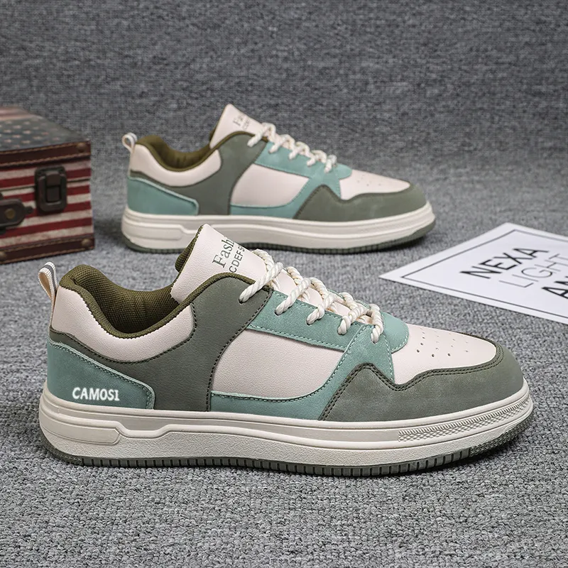 CAMOSI Skateboard Shoes Unisex Low Top Gray/Brown/Green-29