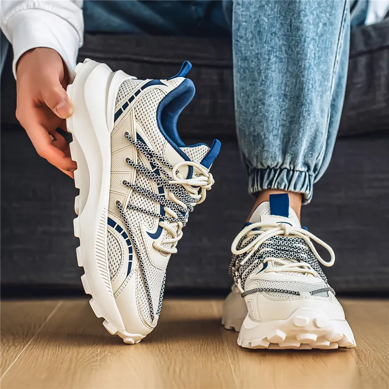 CAMOSI Non slip Lightweight Low Top Chunky Sneakers Men's-15