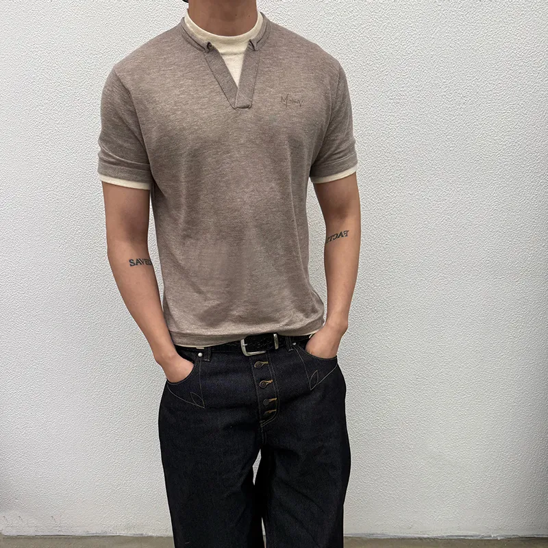 MOONWAV Knitted Fabric Short Sleeved T Shirts Unisex-8