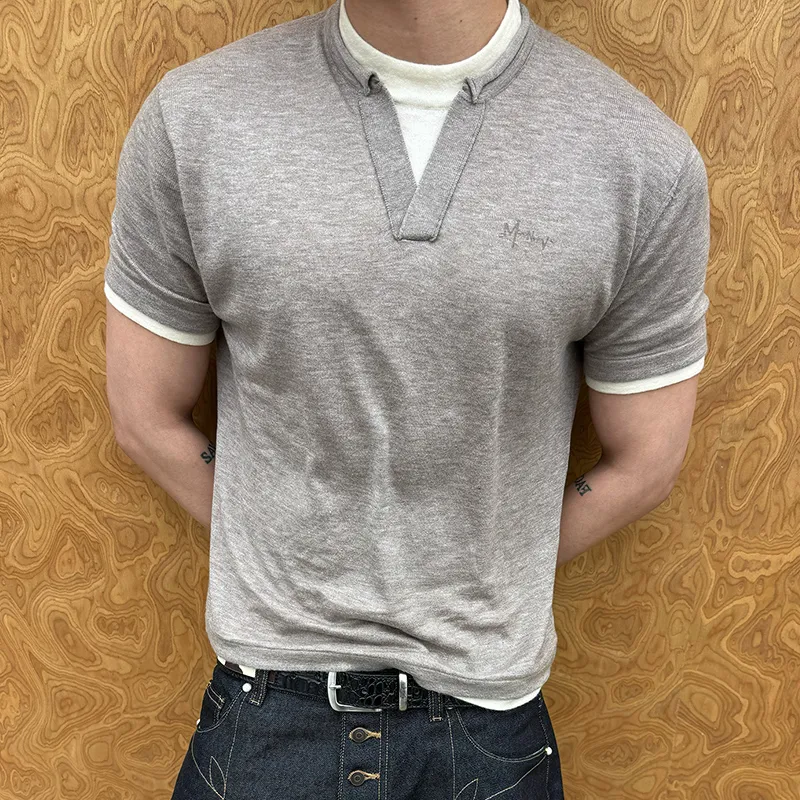 MOONWAV Knitted Fabric Short Sleeved T Shirts Unisex-4