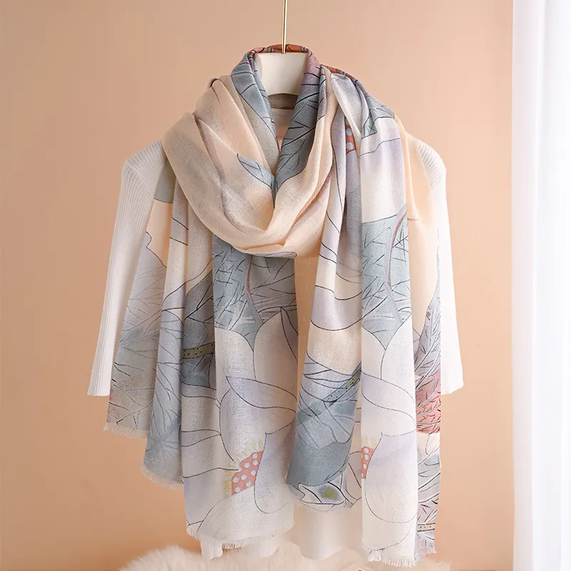 Hang Silk Road 100% Sheep Wool Knit Scarves Women's-3