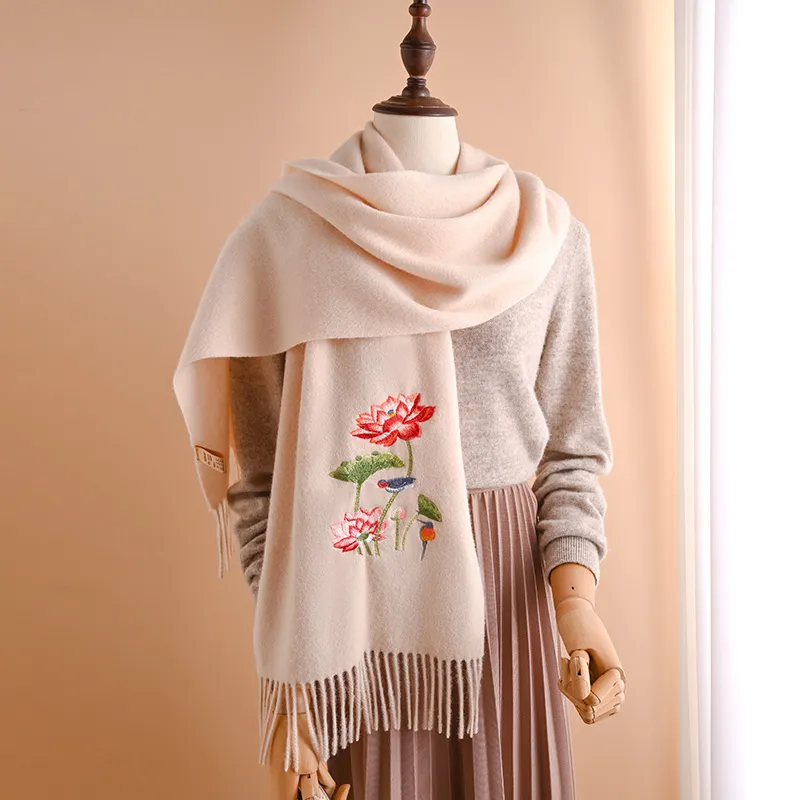 Hang Silk Road 100% Wool Knit Scarves Women's-1