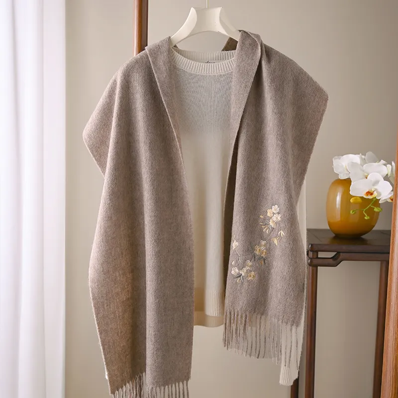 Hang Silk Road Sheep Wool Knit Scarves Women's-16