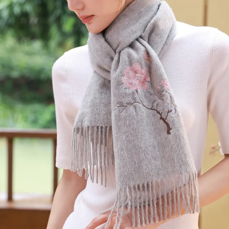Hang Silk Road 100% Sheep Wool Knit Scarves Women's-9