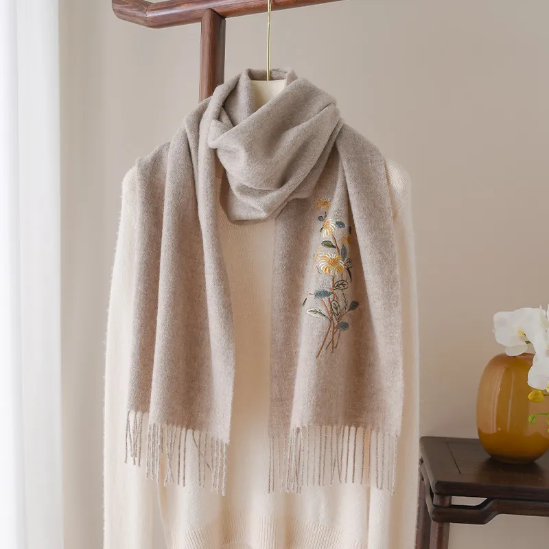 Hang Silk Road 100% Sheep Wool Knit Scarves Women's-2