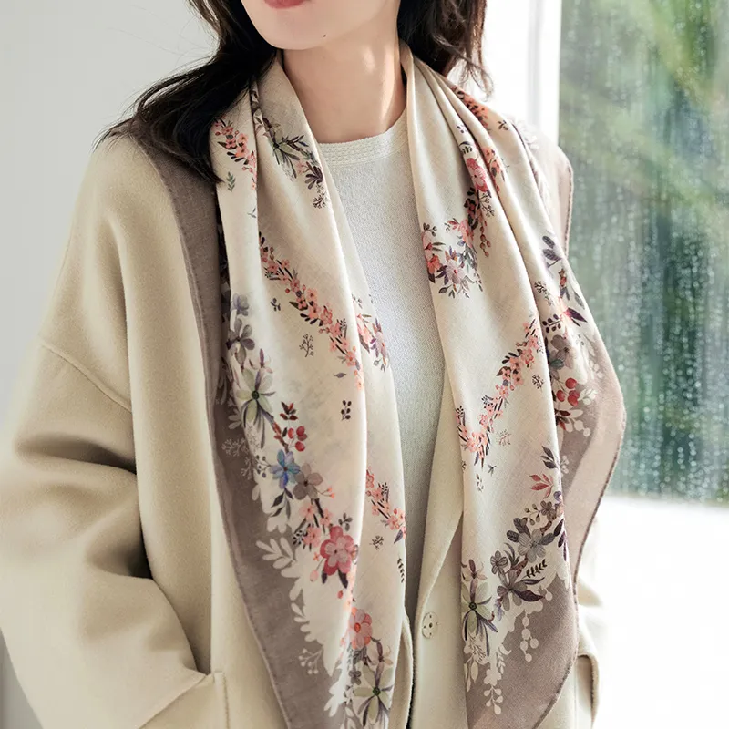 Hang Silk Road 100% Sheep Wool Knit Scarves Women's-5