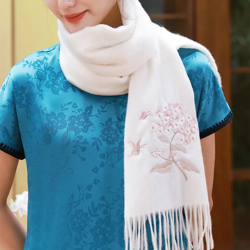 Hang Silk Road 100% Sheep Wool Knit Scarves Women's-10