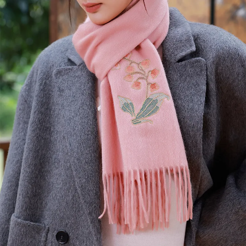 Hang Silk Road 100% Sheep Wool Knit Scarves Women's-5
