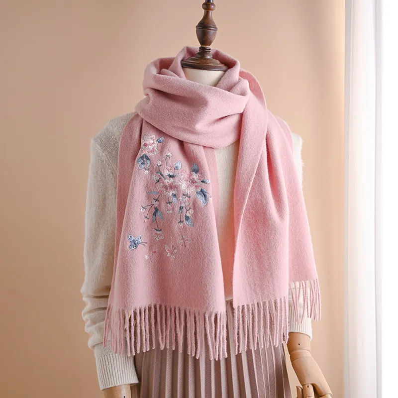 Hang Silk Road 100% Sheep Wool Knit Scarves Women's-10