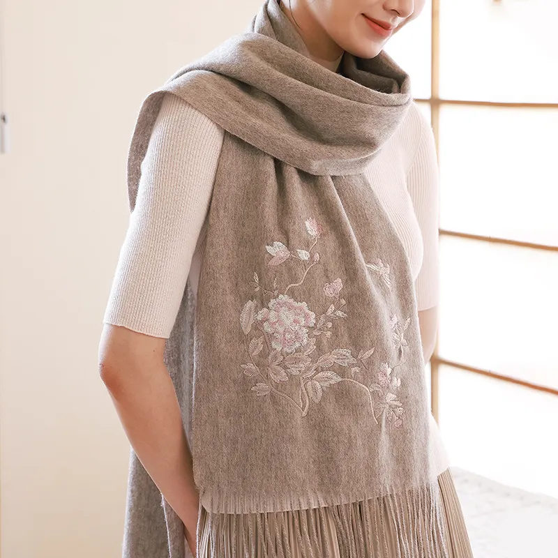 Hang Silk Road 100% Sheep Wool Knit Scarves Women's-8
