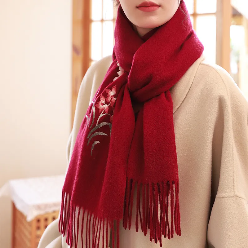 Hang Silk Road Wool Knit Scarves Women's-4